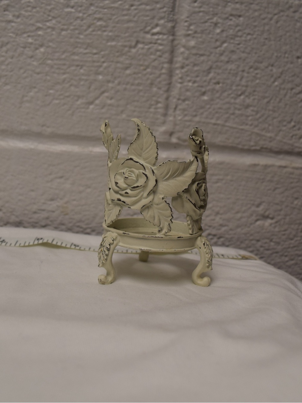 Vintage Mini Rose Floral Votive Tea Light Candle Holder Cottagecore